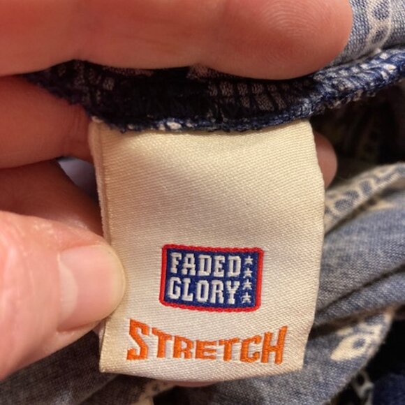 Faded Glory Paisley Floral Midi Dress Navy White XL Stretch Sleeveless Summer - Picture 2 of 6